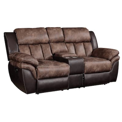 Northrup Toffee and Espresso Motion Loveseat with Console