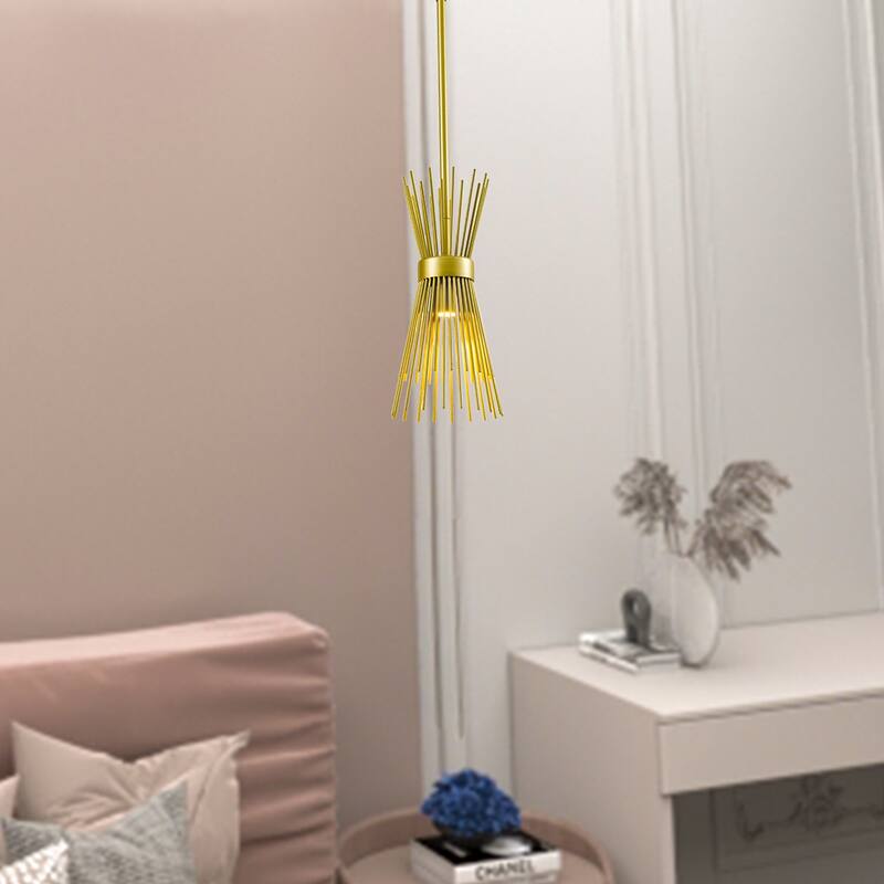 Maxax 1 - Light Single Bell Pendant With Wrought Iron Accents