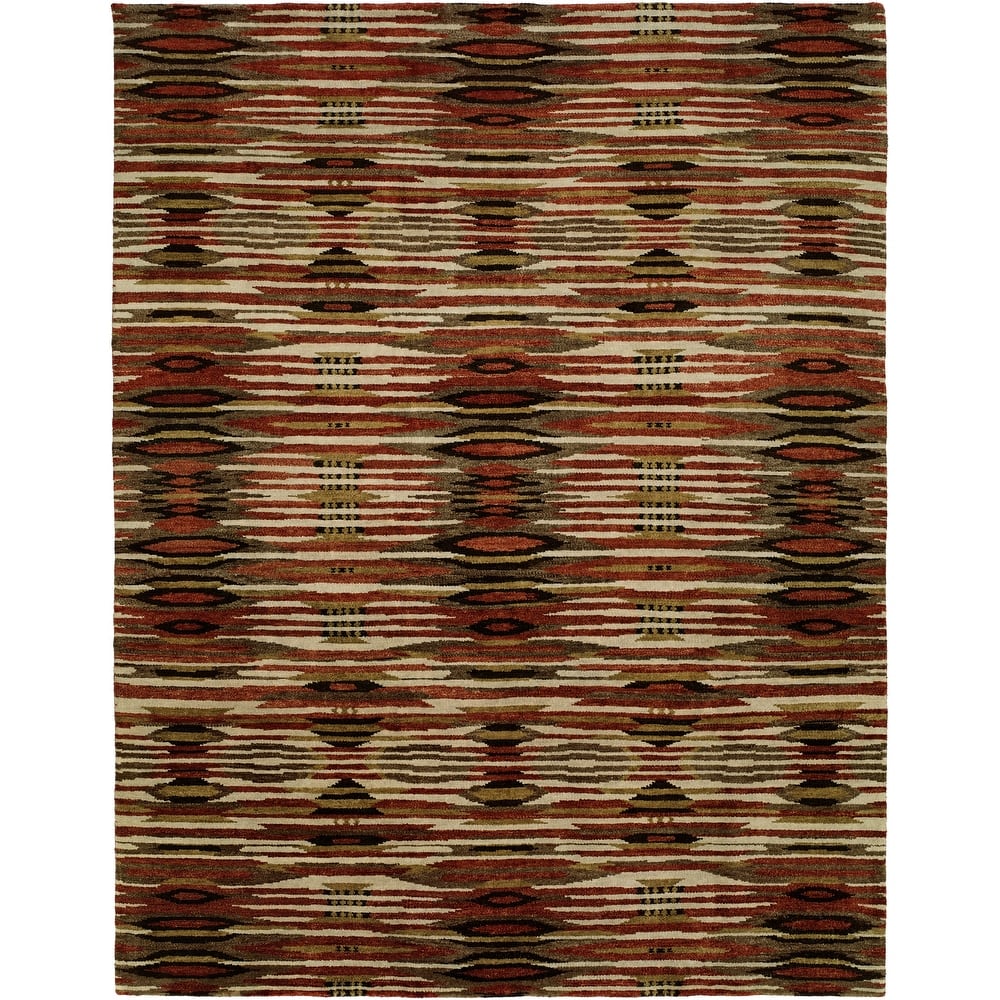 Modern Multi-Colored Hand-Knotted Wool Area Rug