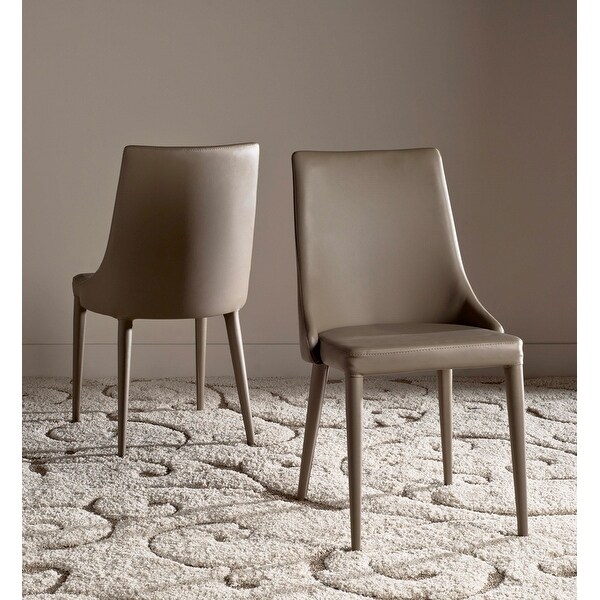 Safavieh 19.1" Summerset 19''H Leather Side Chair - Taupe (Set of 2) - 23.6" x 19.6" x 35.5". Opens flyout.