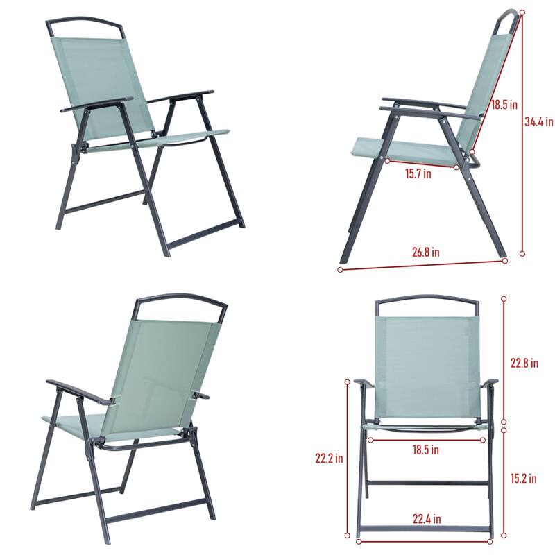 VredHom Outdoor 4-Piece Patio Dining Folding Chairs
