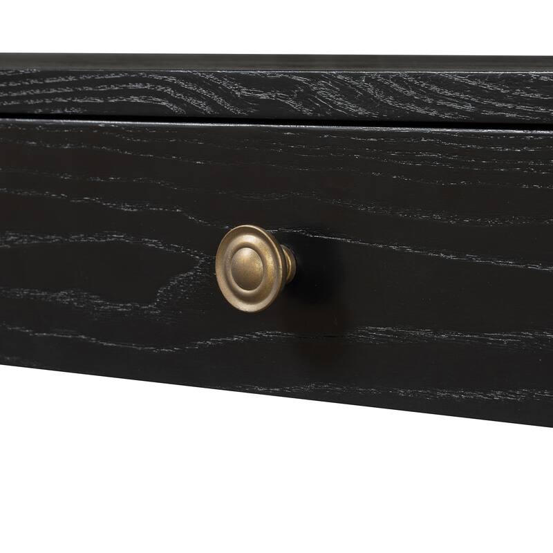 Entryway Table with 3 Concealed Drawers - Black