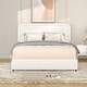 preview thumbnail 8 of 10, Patent Ivory Boucle Queen Storage Bed with Curved Headboard