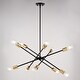preview thumbnail 9 of 9, Gresham 10 Light Gold Brass and Black Mid-Century Modern Chandelier Adjustable Arms - 34.25-in W x 14.75-in H x 34.25-in D