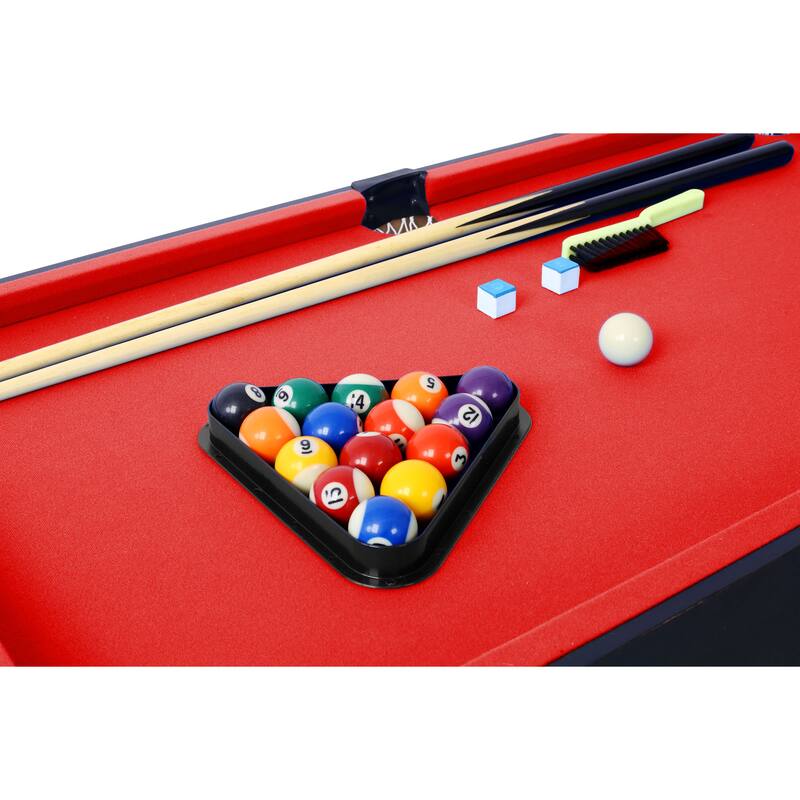 5-in-1 Multi-Game Table - Billiards, Push Hockey, Foosball, Ping Pong, and Basketball