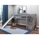 preview thumbnail 12 of 10, JACKPOT Contemporary Low Loft Twin Bed with Stairway, Slide and Tent