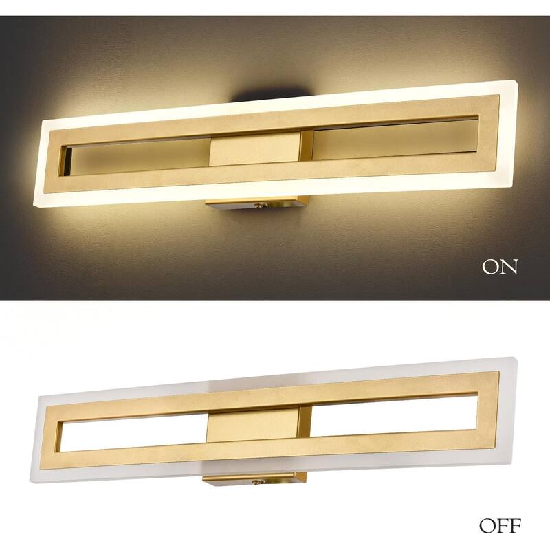 24 Inch Wall Light Gold mounted light Plastic, Metal bathroom light