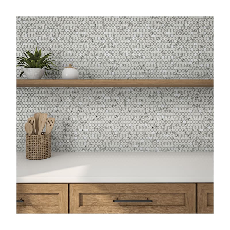Daltile Uptown Glass 1" Hexagon Mosaic (18 PC Per Carton) (16.92 SQFT Per Carton)