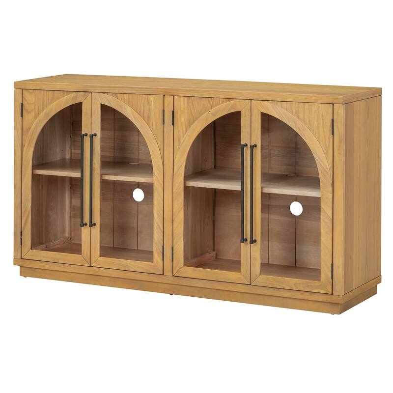 Sideboard with 4 Glass Doors and Adjustable Shelves