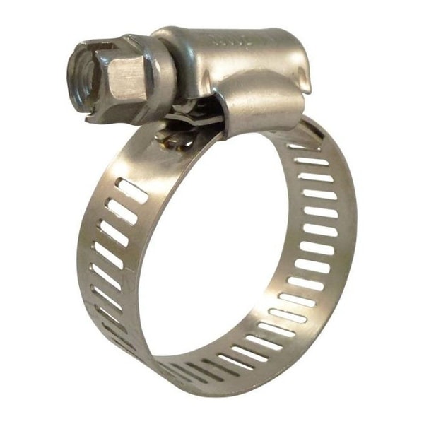 Industro 1/2" to 1-1/4" Durable Stainless Steel Hose Clamps, Silver - 25 Pack