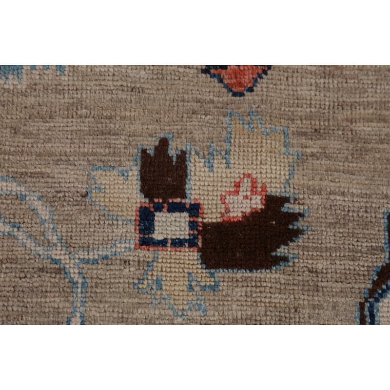 Hand Knotted Oriental 100% Wool Carpet Transitional Medallion Beige & Ivories Oushak Area Rug - 9' 7'' X 8' 0''