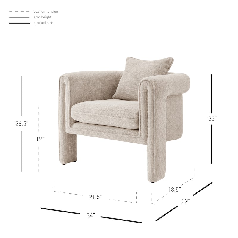 NPD Furniture Heidi Chenille Accent Arm Chair