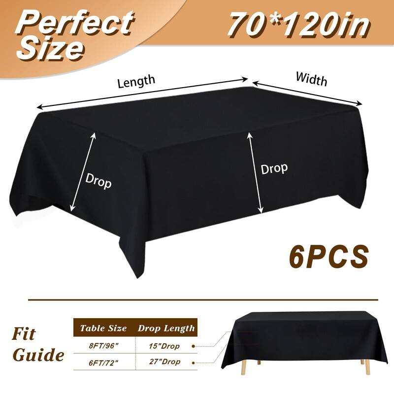 6 Pack Table Cloth for Rectangle Table