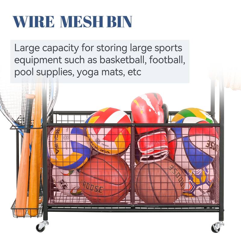 Garage Storage Sports Gear Organizer with Wheels