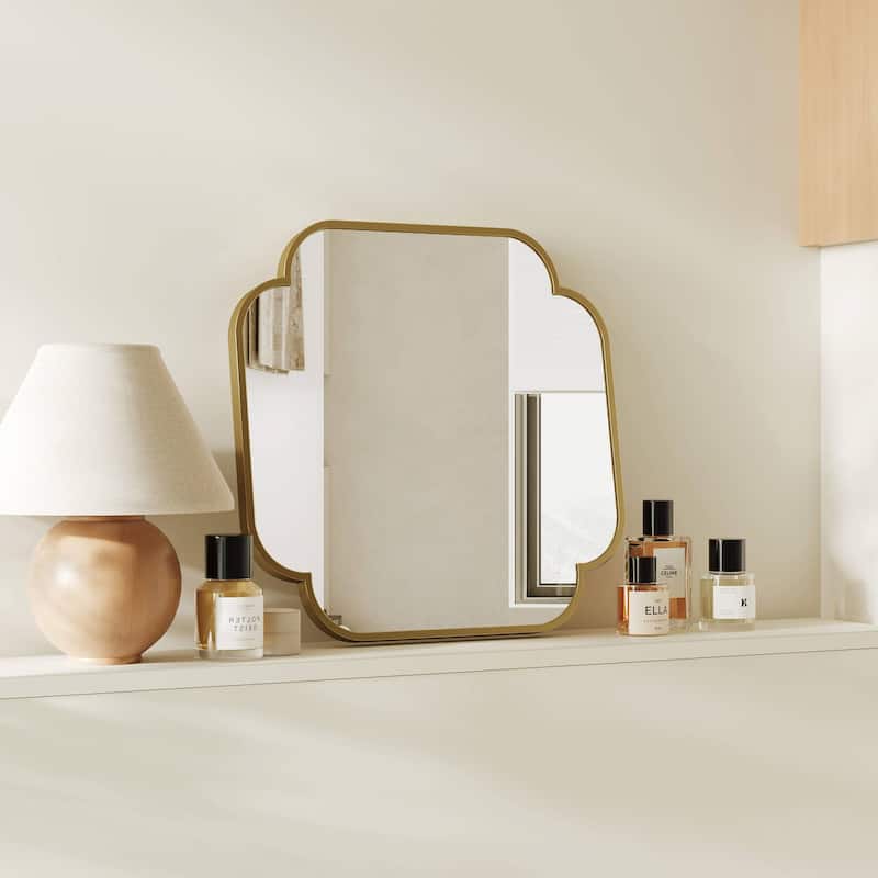 MacLuu Rectangle Scalloped Decorative Wall Mirror