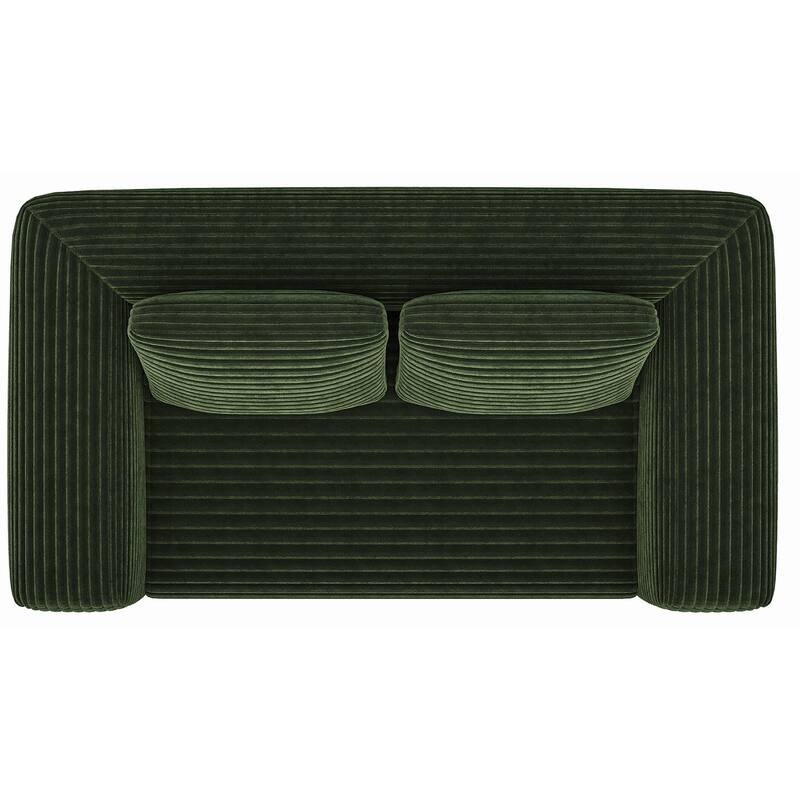 Anmytek Green Corduroy 2-Seater Memory Foam Sofa in a Box Easy Transport No Assembly
