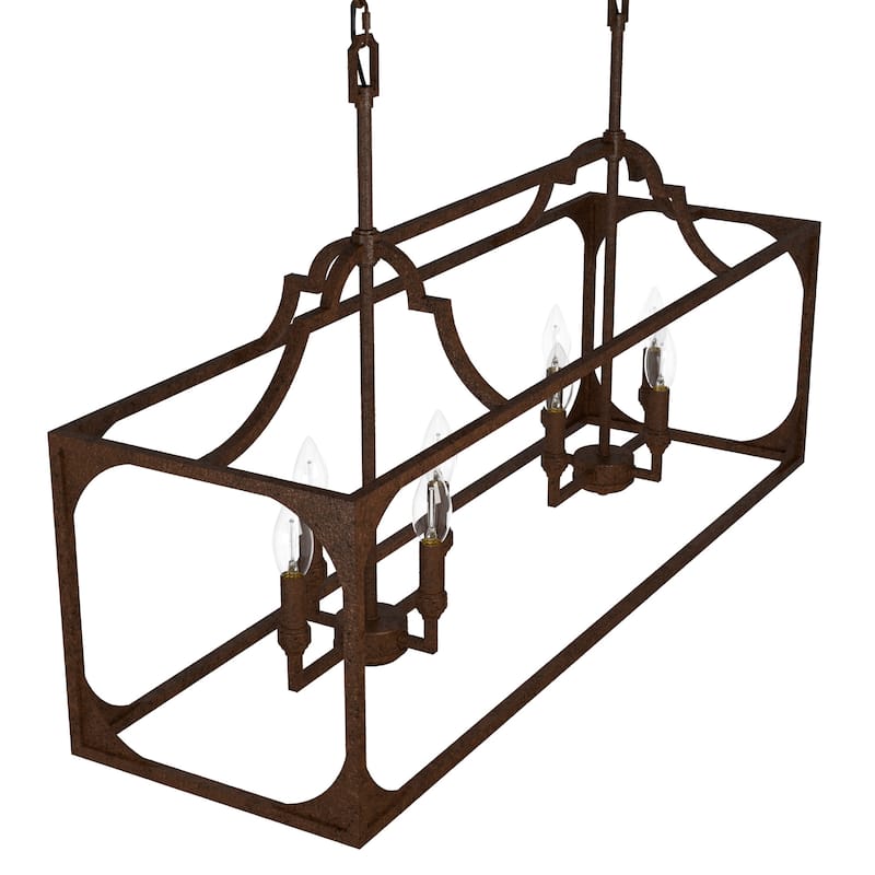 Hunter Highland Hill 8-Light Linear Chandelier - Dining Room Table - Farmhouse, Rustic