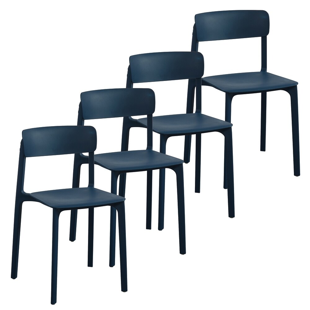 Overstock Set of 4 Blue Contemporary Indoor/outdoor Side Chairs 31 inch (Blue)