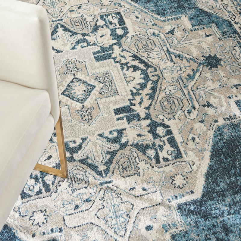 Nourison Geneva Traditional Bordered Area Rug.