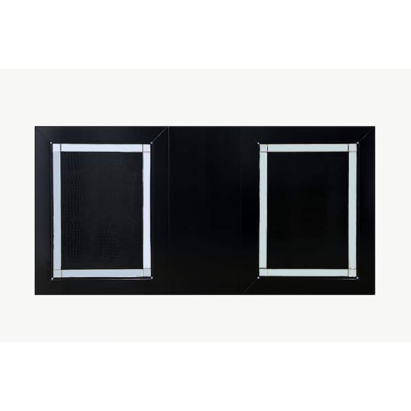 Silver Orchid Amann Contemporary Black 84-inch Glass Top Dining Table