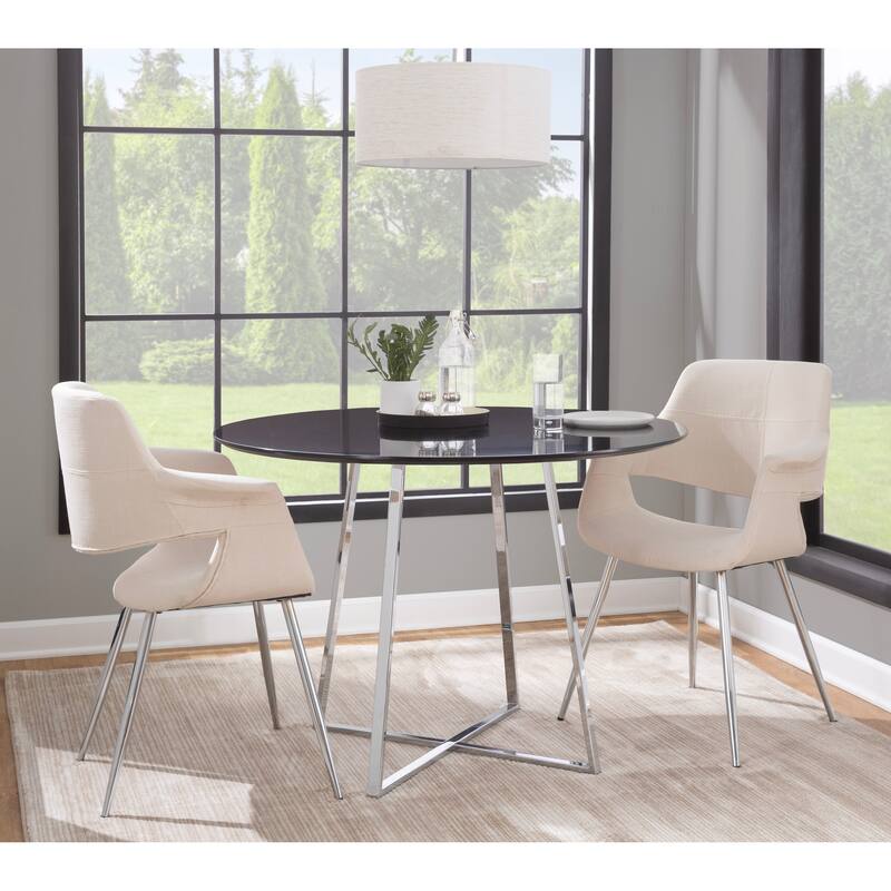 Silver Orchid Fauske Upholstered Chair with Metal Legs - Set of 2