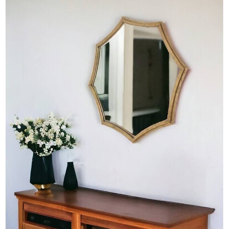 HomeRoots 33" Gold Octagon Metal Framed Accent Mirror - 40
