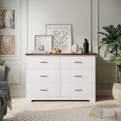 6-Drawer Dresser Double Dresser With Ultra Fast Assembly 31.5 in. × 47.16 in. × 15.74 in.