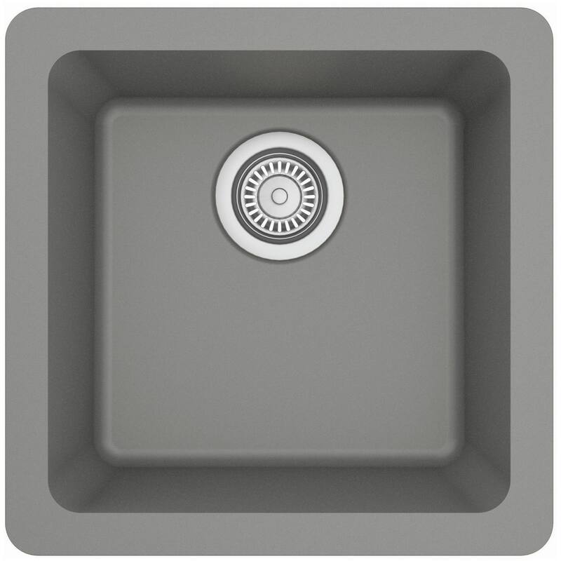 Karran USA QU-690 Quartz QU 16-5/8" Undermount Single Basin Quartz - Grey