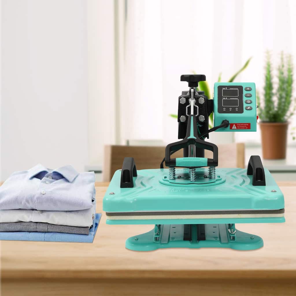 6 in 1 Heat Press Machine, 12"x15"Sublimation Heat Press, 360° Swing Away Digital Heat Transfer Multifunction Combo