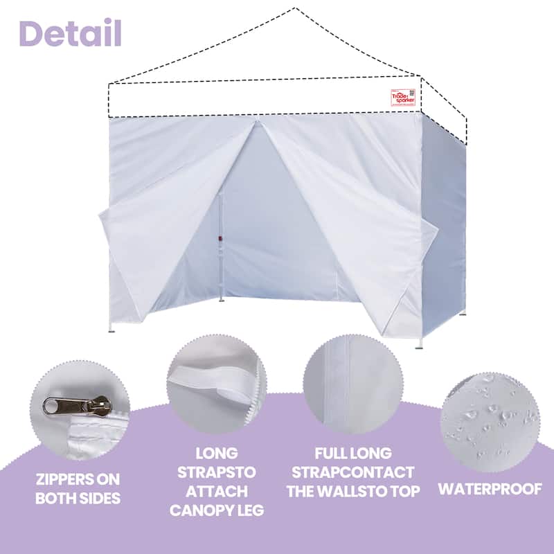 Tradesparker 10x10/10x20 Canopy Sidewall Kit 3 Walls+1 Doorwall Fits Pop Up Tents