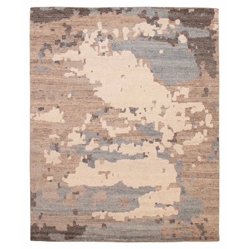 ECARPETGALLERY Hand-knotted Tangier Taupe Wool Rug - 8'0 x 9'11 - Taupe - 8'0 x 9'11