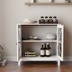 preview thumbnail 5 of 10, Sideboard Cabinet Display Buffet Storage Cabinet with Double Glass Doors