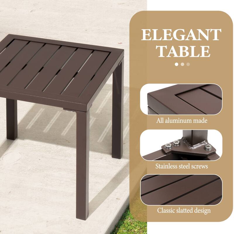 Crestlive Products Modern Square Aluminum Side End Table