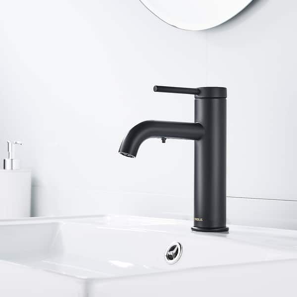 slide 2 of 15, FORIOUS Bathroom Faucet 1-handle Single Hole Mid-arc Bathroom Sink Faucet