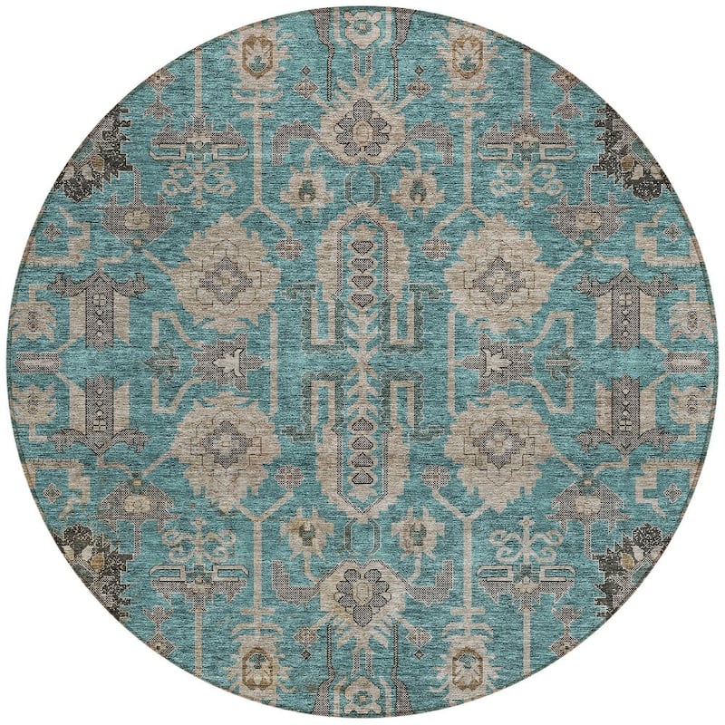 HomeRoots Oriental Traditional Rectangle Outdoor Rug