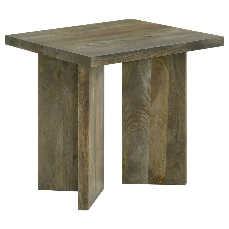 Andando Square Solid Wood End Table Mango Brown - Wood - Mango Brown