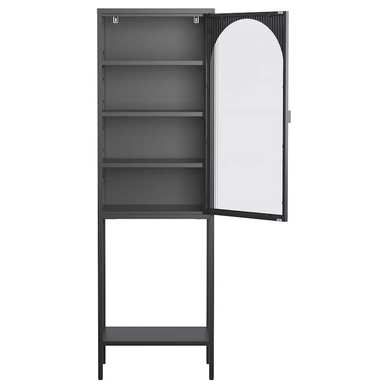 5-Tier Cube Bookshelf Storage Cabinet with 3 Adjustable Shelves