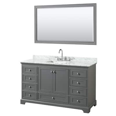 Wyndham Collection Deborah 60" Free Standing Single Vanity Set with
