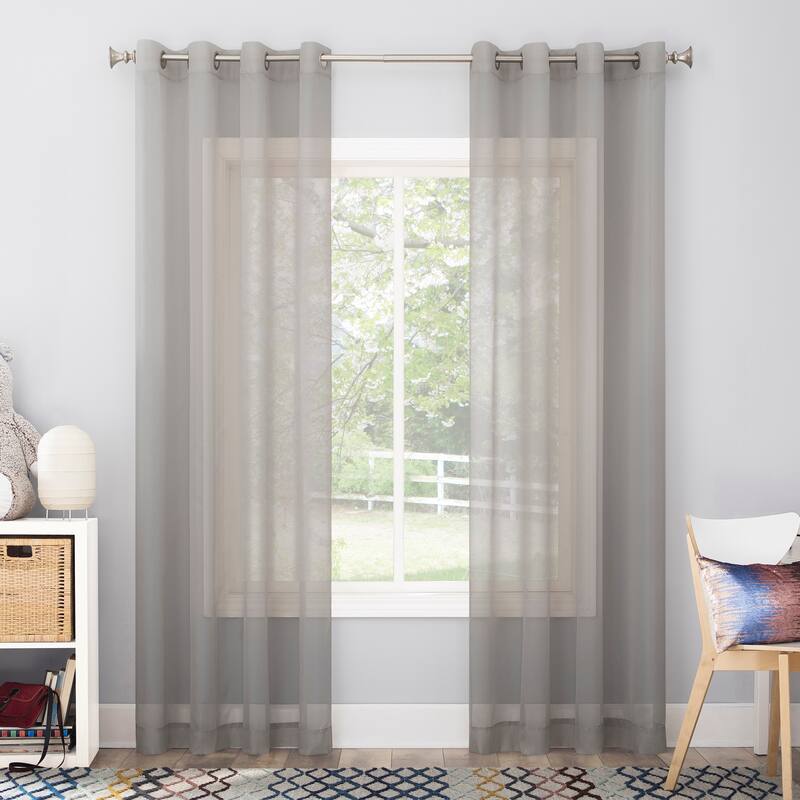 No. 918 Calypso Voile Sheer Grommet Curtain Panel, Single Panel