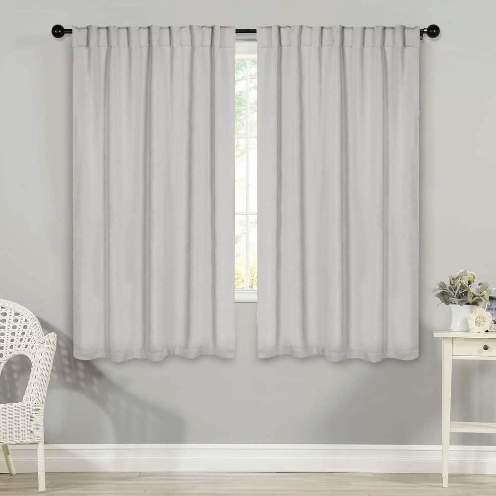 Superior Solid Machine Washable Room Darkening Blackout Curtains with Back Tabs, Set of 2