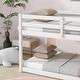 preview thumbnail 4 of 6, Solid Rubber Wooden Twin over Twin Loft Bed with Ladder, with Bed Platform of Strengthened Slats, White