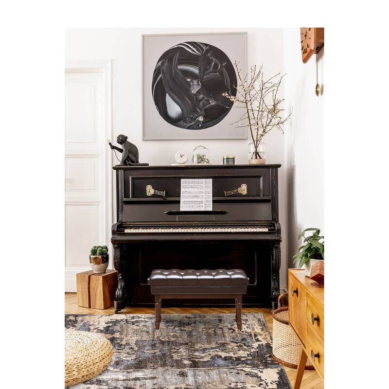 ECARPETGALLERY Hand-knotted Legacy Dark Grey Silk Rug - 5'8 x 7'11