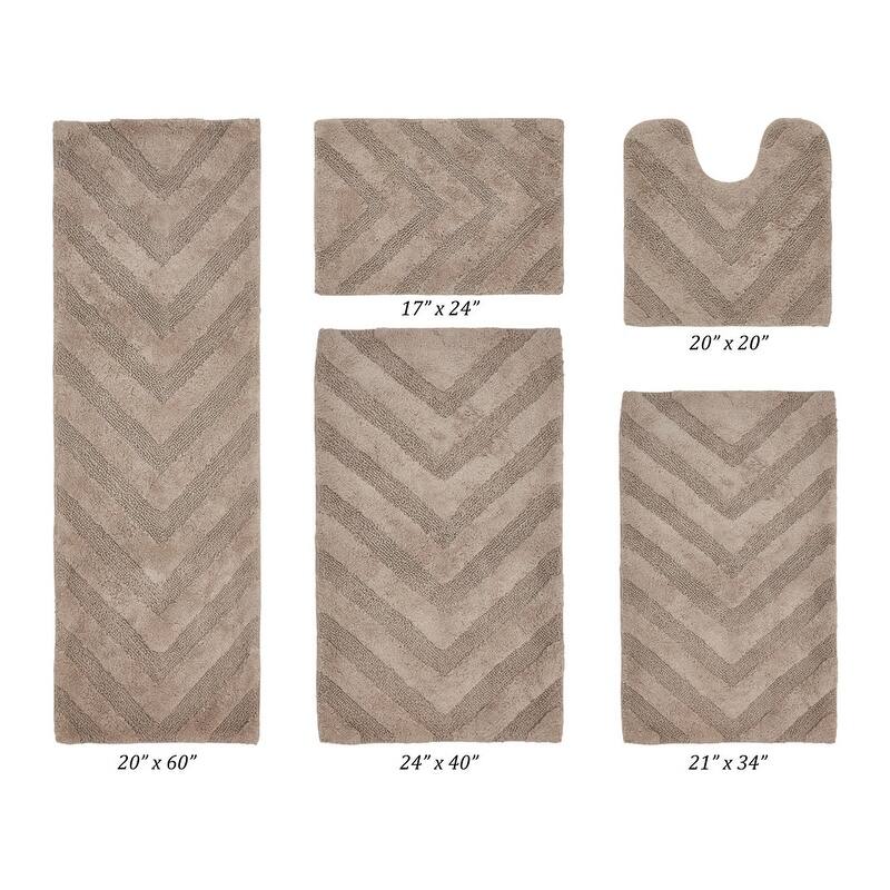 Better Trends Bathroom Rug Set 100% Cotton Tufted Water Absorbent Bath Rug for Shower, Sink Mats Machine Wash Hugo Collection