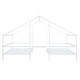 preview thumbnail 11 of 10, Metal Double Twin Size Triangular House Beds with Built-in Table