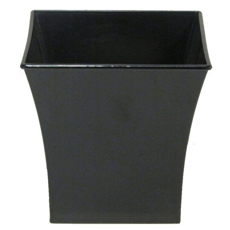 Hand-painted 7-inch Square Pot Planter - Black