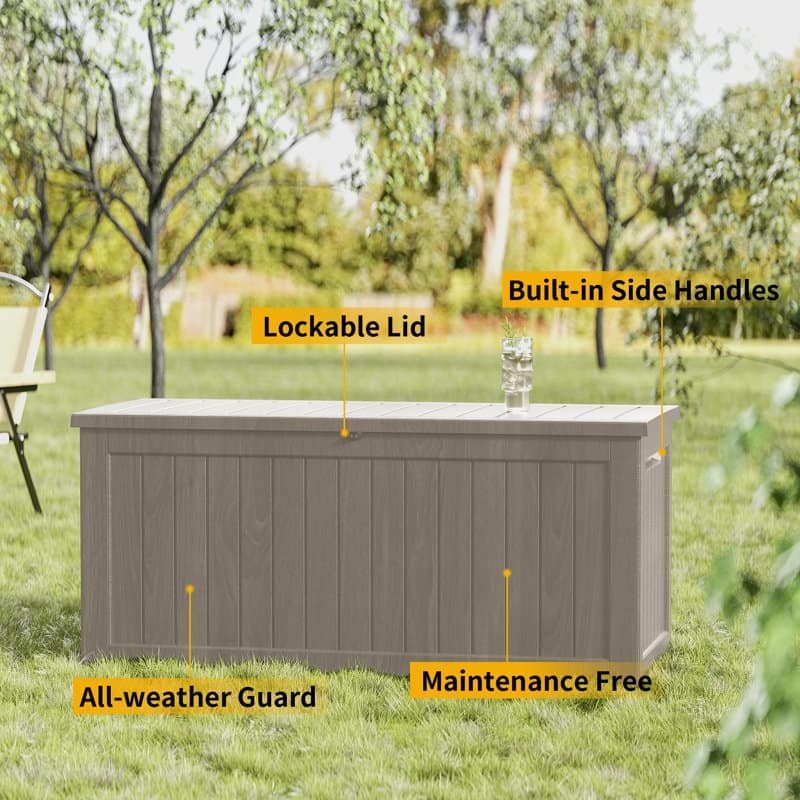 Outdoor Patio Storage Resin Lockable Deck Box