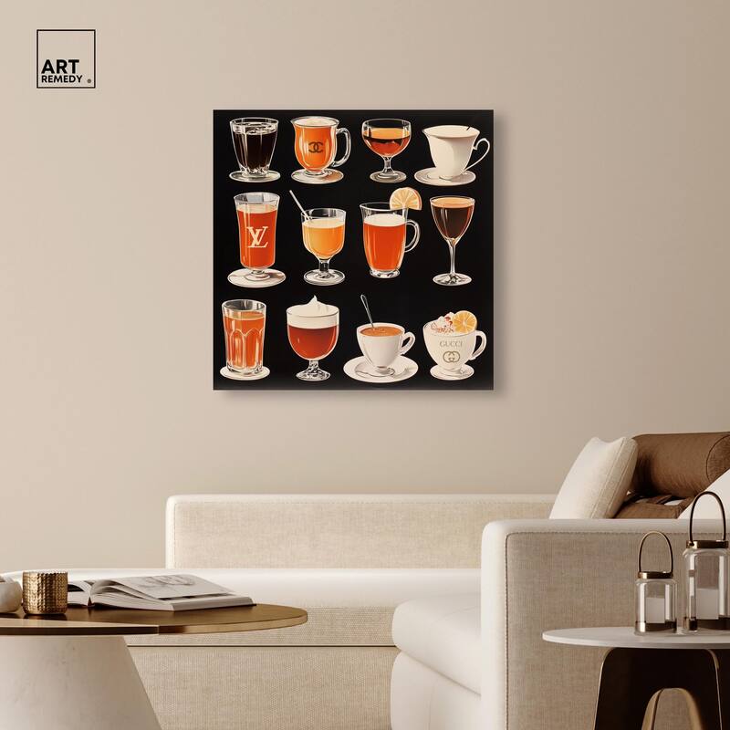 Glam Coffee Drink Collection Canvas by Art Remedy, Gallery Wrapped