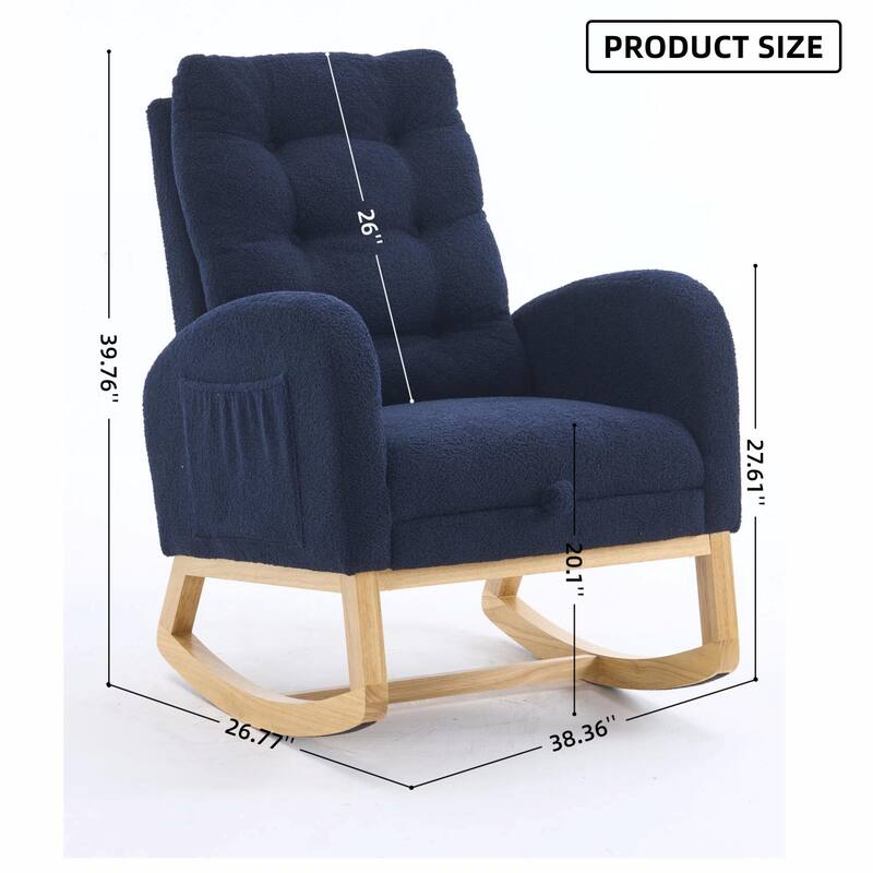 Nursery Rocking Chair - 39.76" Tall with Flip-Down Ottoman