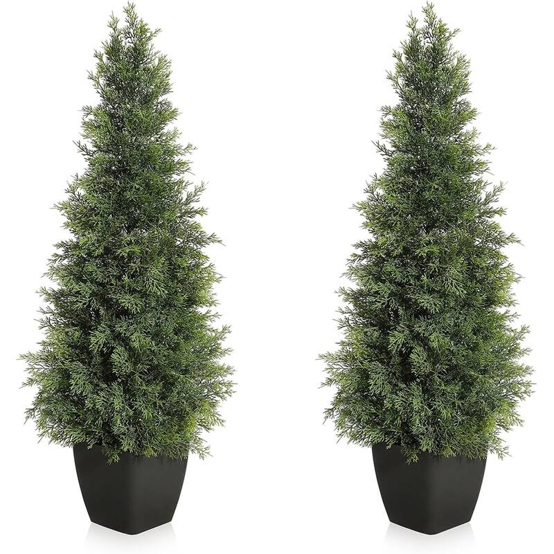 Outdoor Artificial Cedar Tree 2PCS UV Protection for Home - 3ft