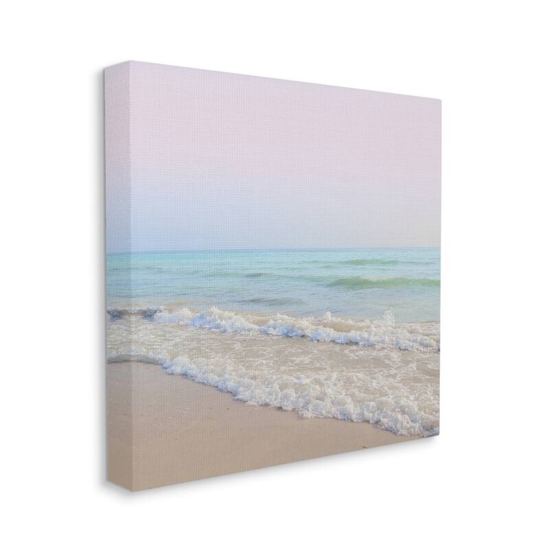 Stupell Aesthetic Beach Pastel Foamy Waves Pink Skies Canvas Wall Art - Multi-Color